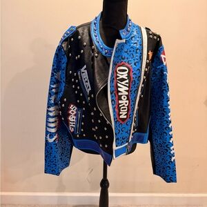 Blue and Black Studded Jacket